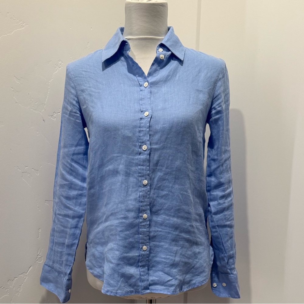 Banana Republic Classic 100% Linen Button Down Shirt XXS - Picture 3 of 8